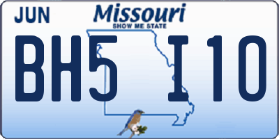 MO license plate BH5I1O