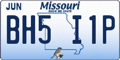 MO license plate BH5I1P