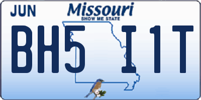 MO license plate BH5I1T
