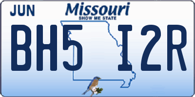 MO license plate BH5I2R