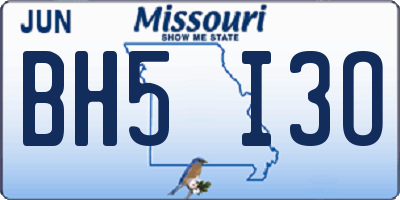 MO license plate BH5I3O