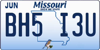 MO license plate BH5I3U