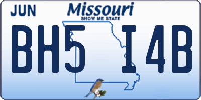 MO license plate BH5I4B