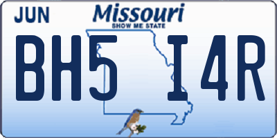 MO license plate BH5I4R