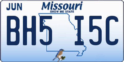 MO license plate BH5I5C