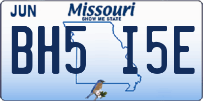 MO license plate BH5I5E