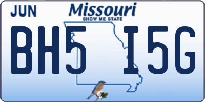 MO license plate BH5I5G