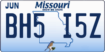 MO license plate BH5I5Z