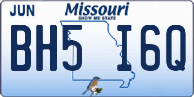 MO license plate BH5I6Q