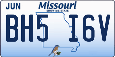 MO license plate BH5I6V