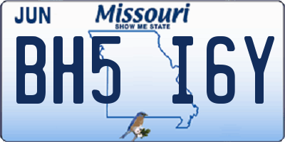 MO license plate BH5I6Y