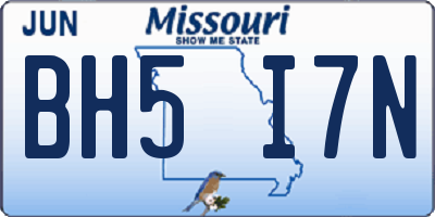 MO license plate BH5I7N