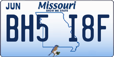 MO license plate BH5I8F