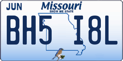 MO license plate BH5I8L