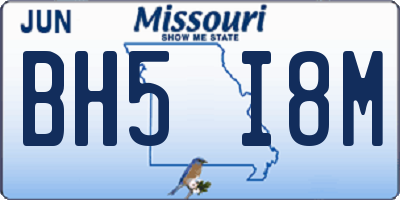 MO license plate BH5I8M