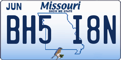 MO license plate BH5I8N