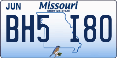 MO license plate BH5I8O