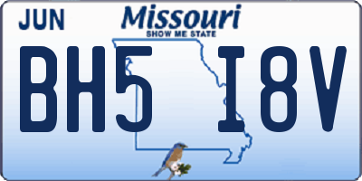 MO license plate BH5I8V