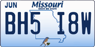 MO license plate BH5I8W