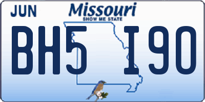 MO license plate BH5I9O