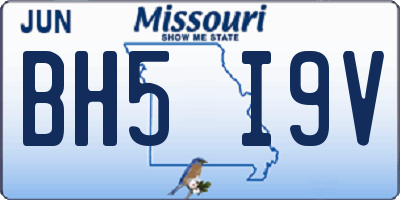 MO license plate BH5I9V