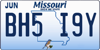 MO license plate BH5I9Y