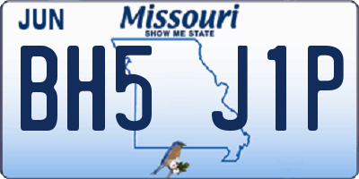MO license plate BH5J1P