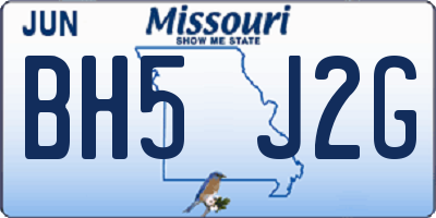 MO license plate BH5J2G