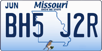 MO license plate BH5J2R