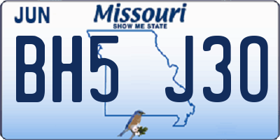 MO license plate BH5J3O