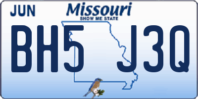 MO license plate BH5J3Q