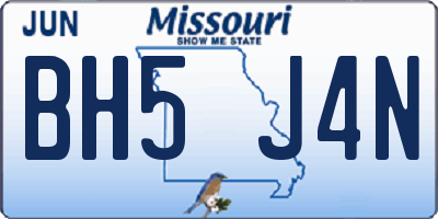 MO license plate BH5J4N