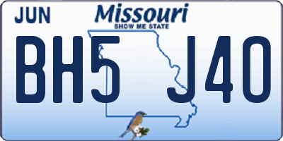 MO license plate BH5J4O