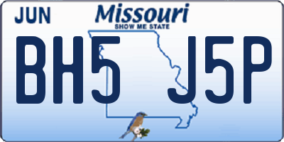 MO license plate BH5J5P