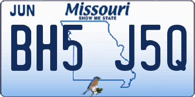 MO license plate BH5J5Q