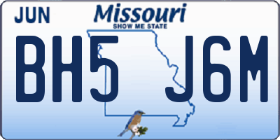 MO license plate BH5J6M
