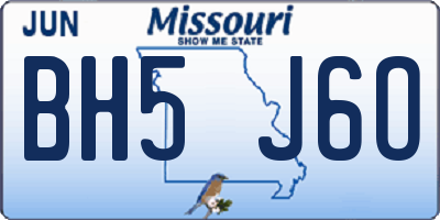 MO license plate BH5J6O