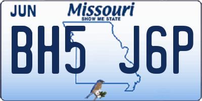 MO license plate BH5J6P