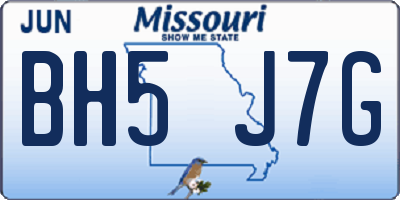 MO license plate BH5J7G