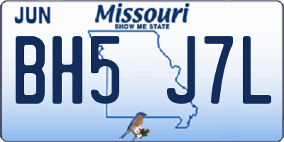 MO license plate BH5J7L