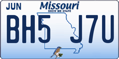 MO license plate BH5J7U