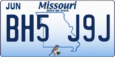 MO license plate BH5J9J