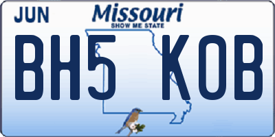 MO license plate BH5K0B
