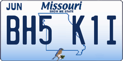 MO license plate BH5K1I