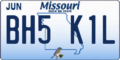 MO license plate BH5K1L