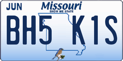 MO license plate BH5K1S