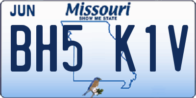 MO license plate BH5K1V