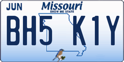 MO license plate BH5K1Y