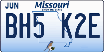 MO license plate BH5K2E