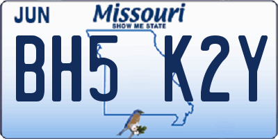 MO license plate BH5K2Y